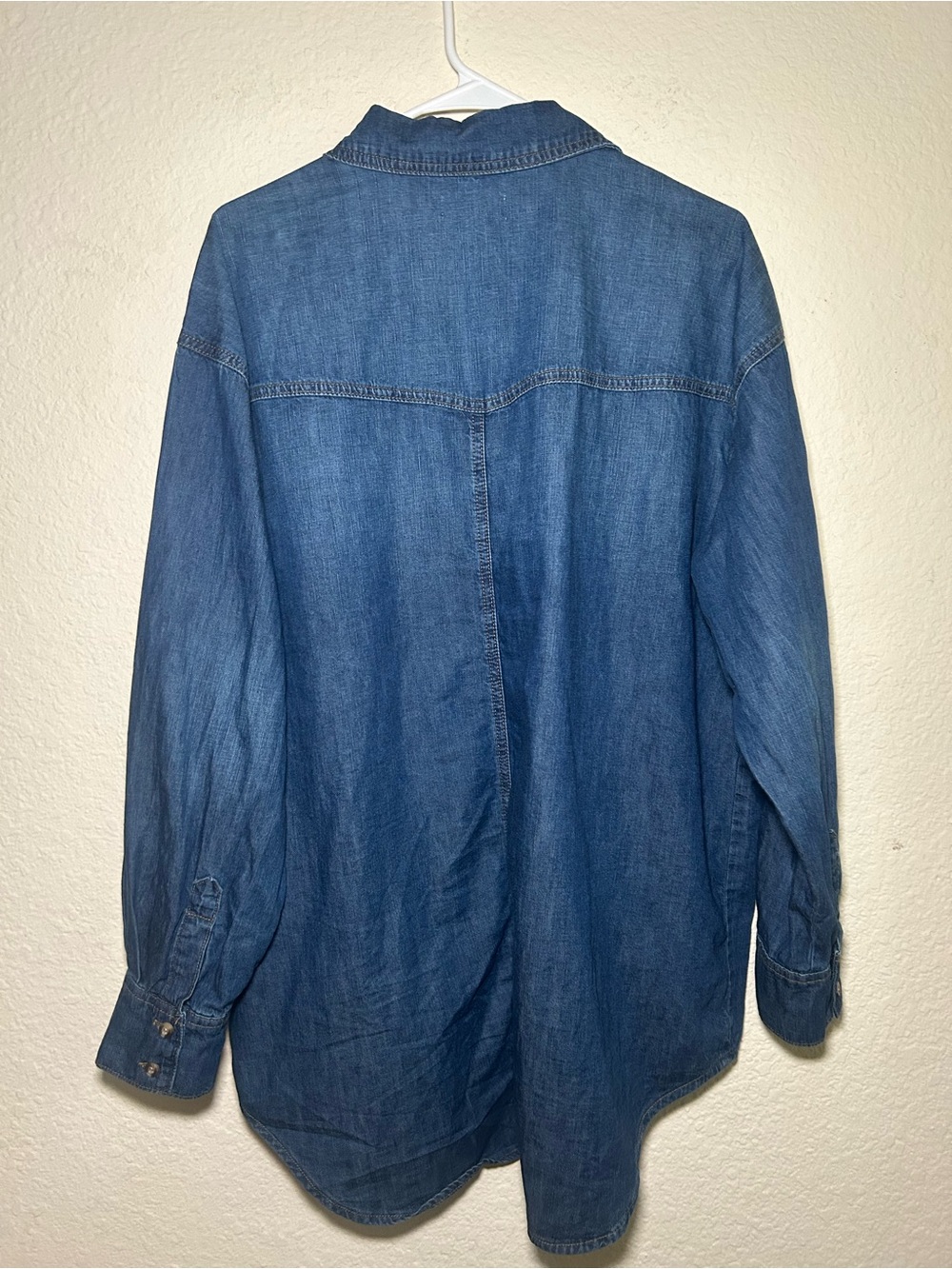 SOFIA Jeans Button-Front Denim Shirt Shacket Blue Large 12/14 Casual Summer - Picture 5 of 7